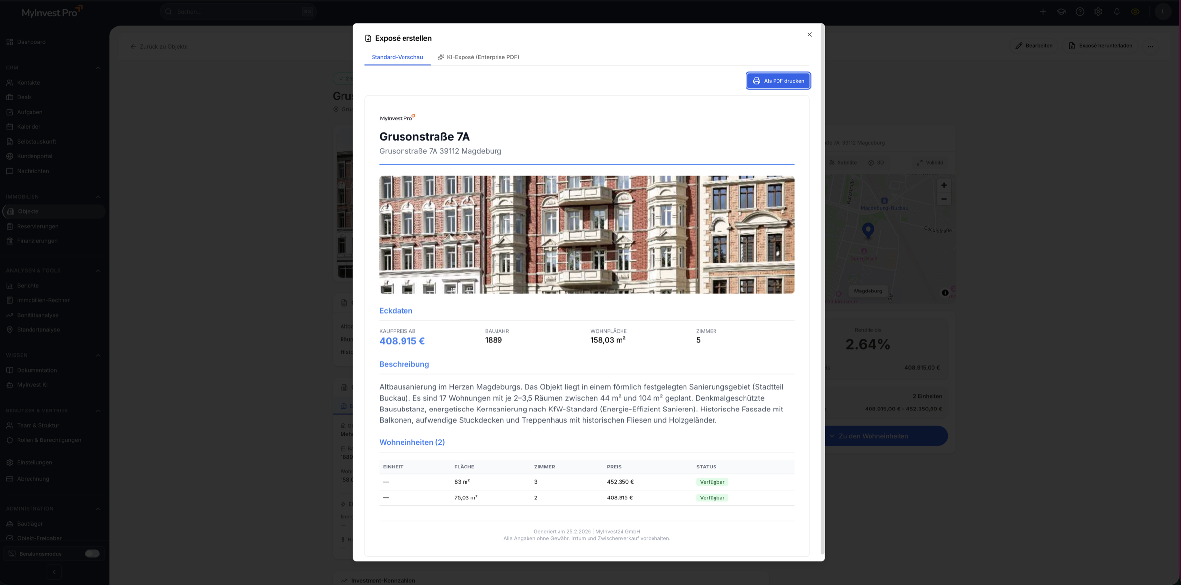 MyInvest Pro Premium-Services mit 3D-Rundgang, Drohnenaufnahmen und Staging